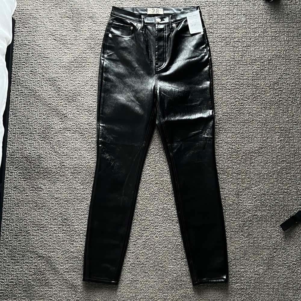 FREE PEOPLE Faux leather Skinny Jeans